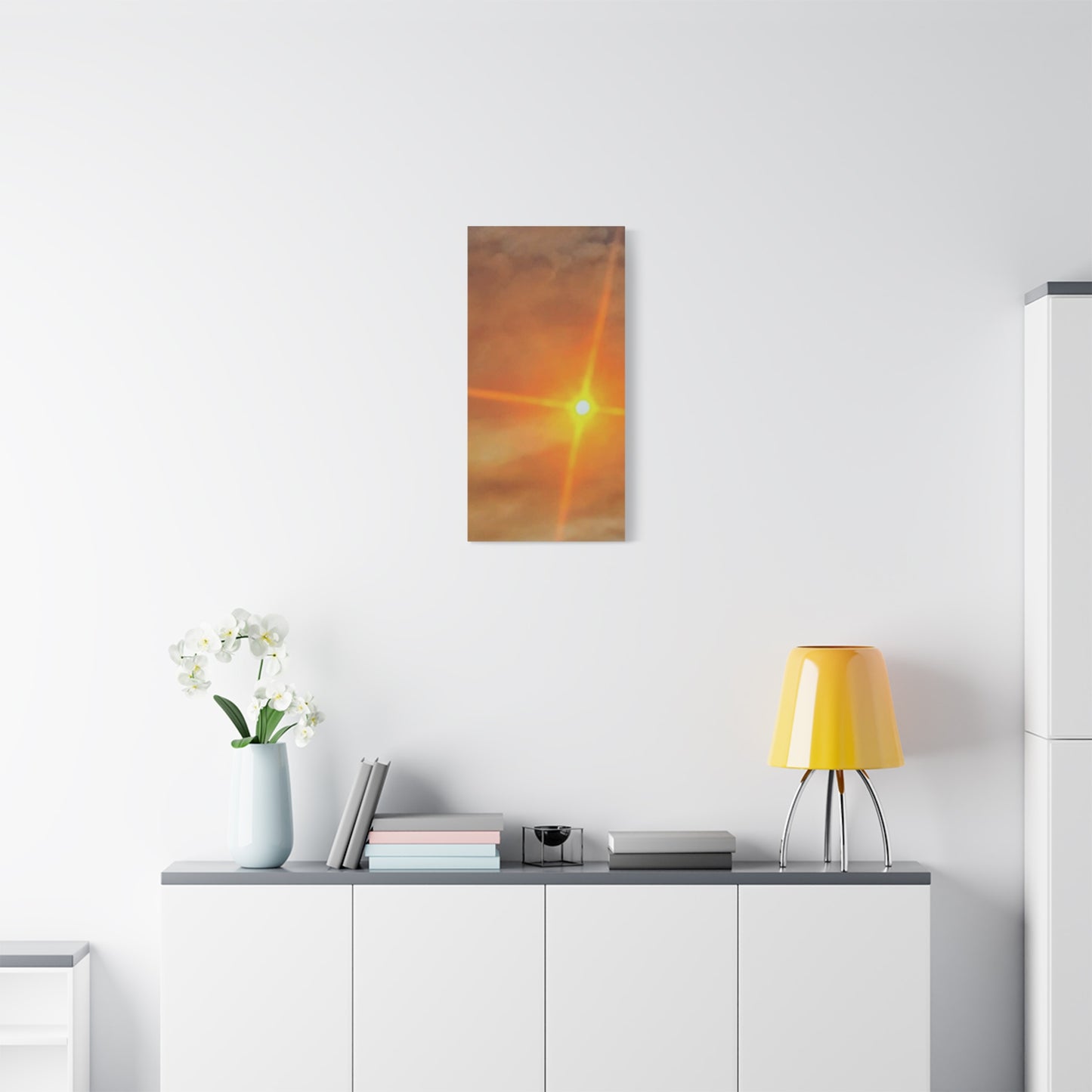 Sunburst Sunset Canvas Print — Warm Abstract Wall Art