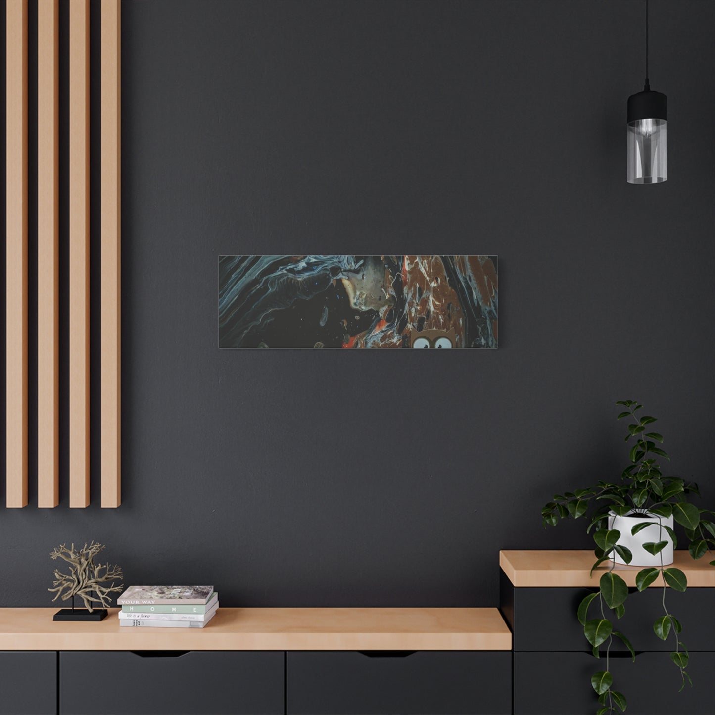 Abstract Swirl Owl Matte Canvas Print